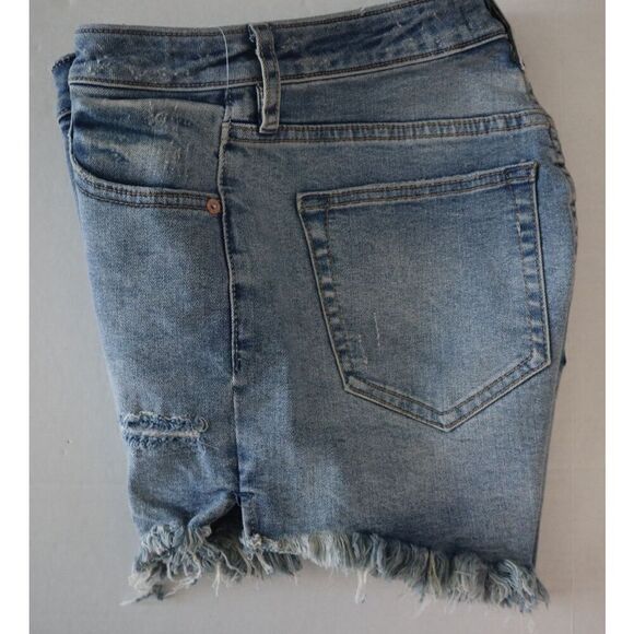 Free People OB963098 Women's Sz 26 Blue CRVY Vintage Denim Button-Fly Shorts - Picture 6 of 8